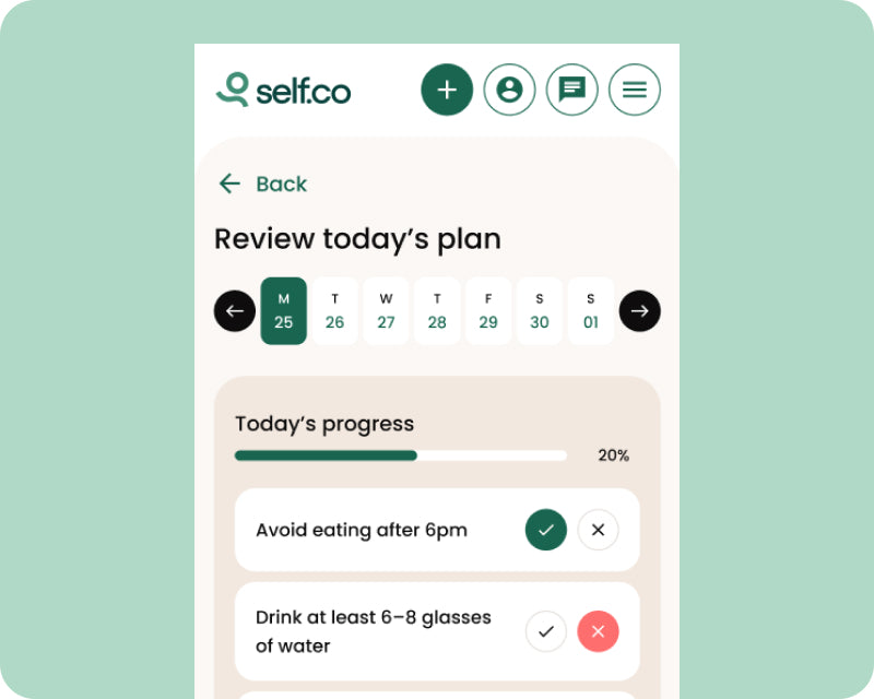 3. Follow your daily goals & weekly check-ins